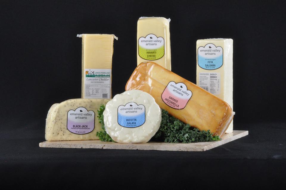 Packaged cheese from Emerald Valley Artisans