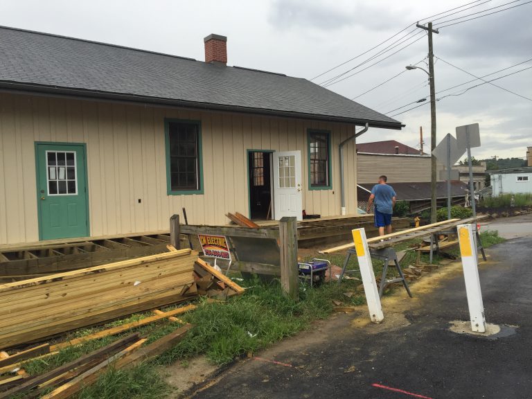 Burgettstown Train Station under construction