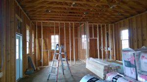 Interior construction at Burgettstown Train Station