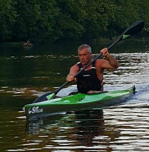 Hansel Lucas II paddling in kayak