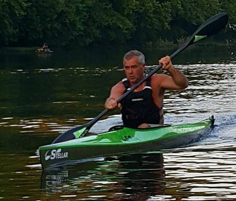 Hansel Lucas II paddling in kayak