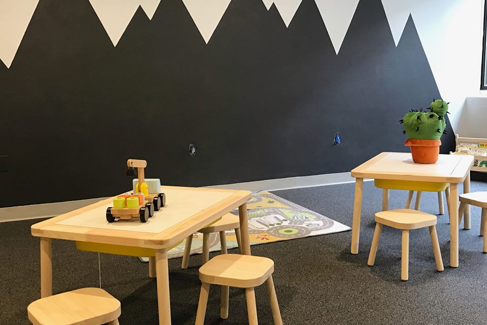 Kids area with tables and chairs