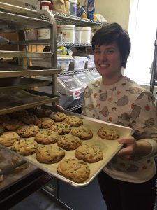 Amber holding cookie tray